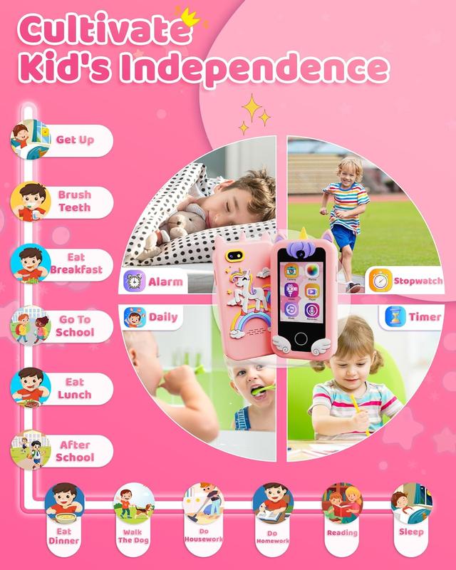 2024 Kids Special Kids Smart Phone Toy,MP3 Music Player, Dual Camera Travel Toys Educational Games, Touchscreen Pretend Play Phones for 3-8 Year Old