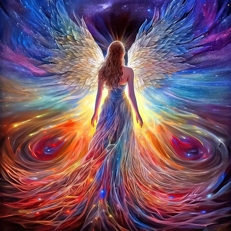 Angel Back Pattern DIY Diamond Art Painting Picture Without Frame, DIY 5D Diamond Arts Painting Kit, Wall Art Decor for Home Living Room Bedroom