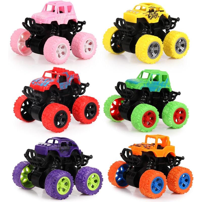 Hooqict 6 Pack Monster Truck Toys for Kids Boys Toddlers 3 4 5 6 7 8, Friction Powered Toy Trucks Push and Go Vehicles Small Monster Truck Party Favors for Pinata Stuffers, Goodie Bag Stuffers