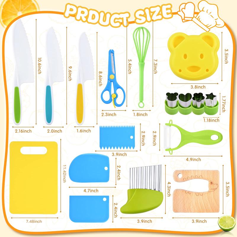 Yeeammk Montessori 17PCS Kids Cooking Set Real Cooking Kitchen Tools for Toddlers Kids for 3 4 5 6 7 8 Year Old, BlackFriday Christmas Birthday Gift Present Kids Toys Toys for Grown Ups