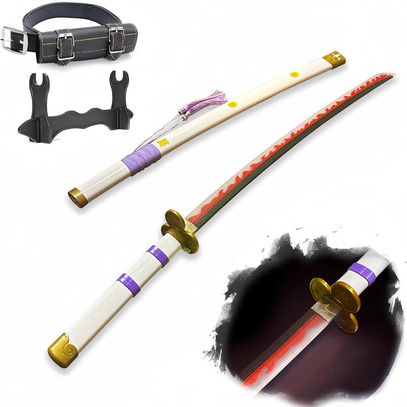 2.0 Upgraded Light Up One Piece Yama Enma White Sword - 40 inches Plastic Anime cosplay prop with Belt & Stand