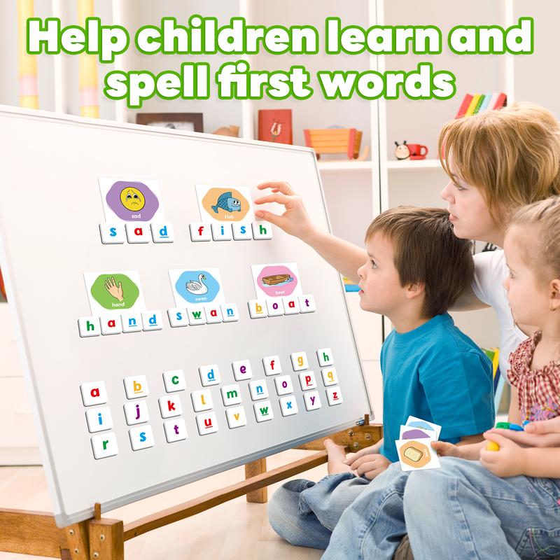 First Word Games, Magnetic Letters & Flash Cards, Phonics Games, Alphabet Learning Toys, Refrigerator Fridge Magnets, Spelling game