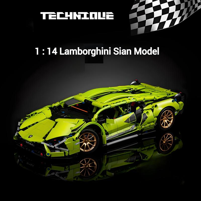 GearGlide Super Car Series Sian (1314 PCS), 1:14 Scale Model Building Block Model Car