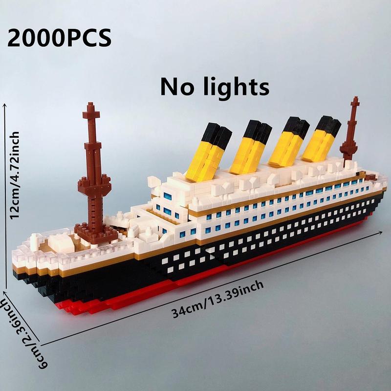 Titanic Design Building Blocks, 2000pcs set Titanic Model Building Blocks, Fun Building Blocks Craft for Home & Office, Birthday Gifts for Adults & Kids