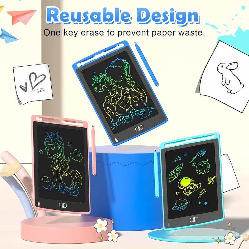 3 Pack LCD Writing Tablet for  s, 8.5 Inch Colorful Doodle Board Drawing Tablet, Educational Learning Toys Birthday Gifts for Boys Girls Age 3 4 5 6 7 8