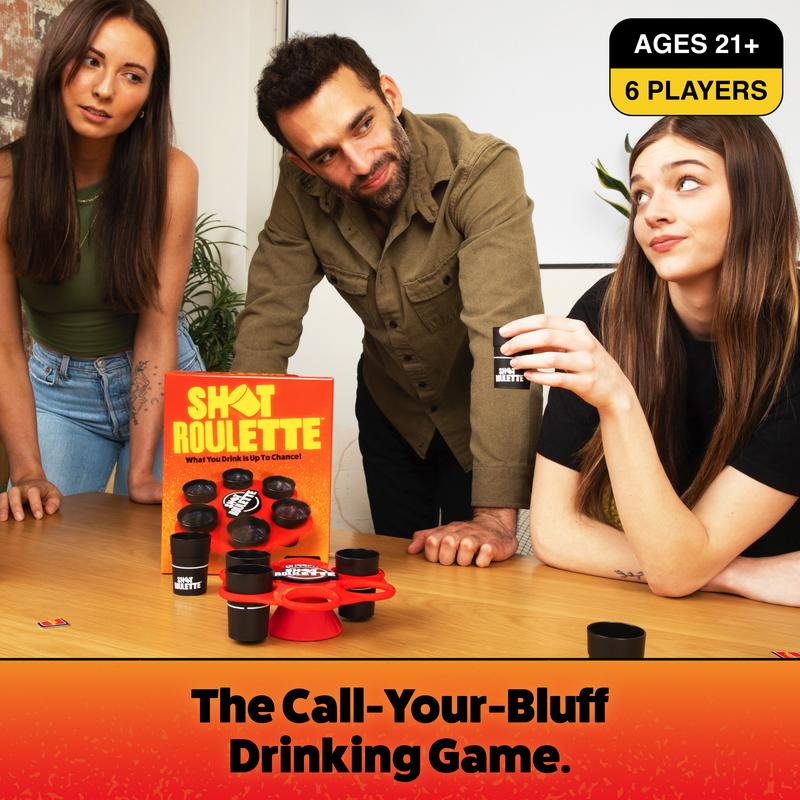 Buzzed Shot Roulette: A Drinking Game For Adults - Compete to See Who Has the Best Poker Face