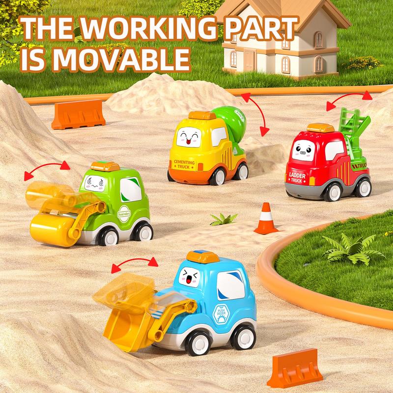 Christmas Gift Cartoon Cute Construction Vehicle - Toy Trucks Toys Transport Vehicle Carrier Truck, Trucks Toy Sets Playset Toys Gift Toys