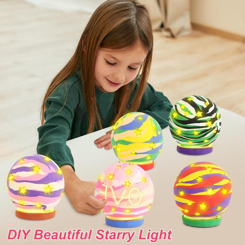 2 Set Clay Craft Kit for Kids Crafts 4-8 8-12 Girls Art Craft Projects, Make Your Own Air Dry Clay Luminary DIY Lantern Kits 5-8, Tween Girl Presents 4 5 6 7 8 9 10 11 12 Year Old Girl Creative Crafts