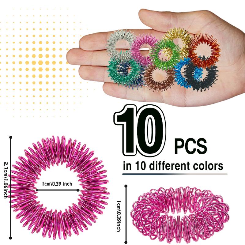 10-Pack Vintage Spiky Sensory Rings: Perfect Stress Relief Fidget Toys bracelet  fidget colorful  toy