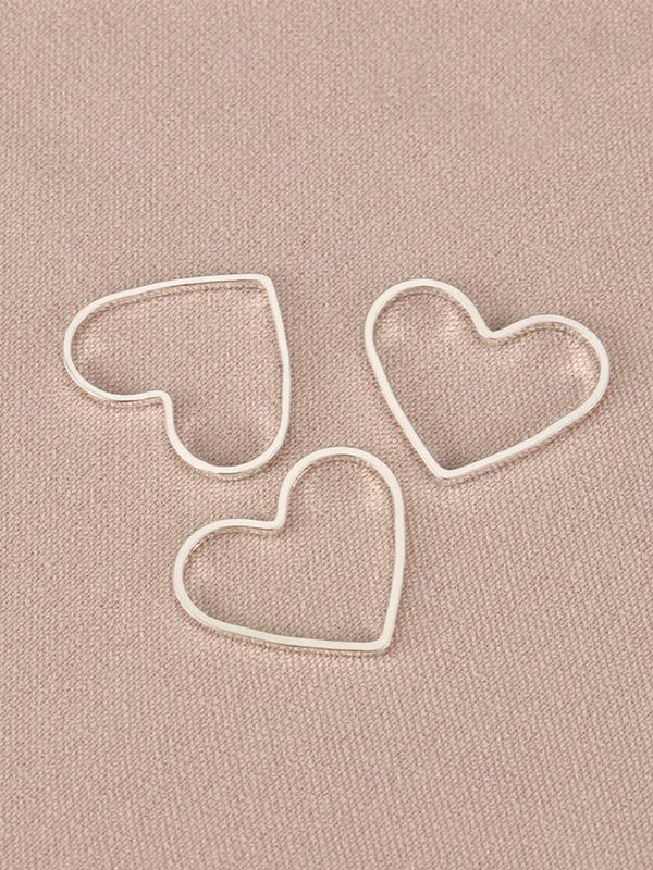 Heart Shaped Hollow Out Design Connectors, Fashionable Jewelry Making Accessories for DIY Bracelet & Necklace & Earrings, Jewelry Making Accessories