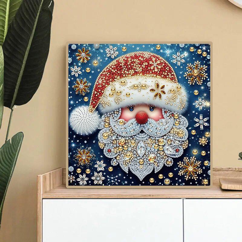 Santa Claus Pattern DIY Diamond Arts Colorful Painting Kit without Frame, 1 Count 5D Diamond Arts Colorful Painting Kit, Wall Art Decor