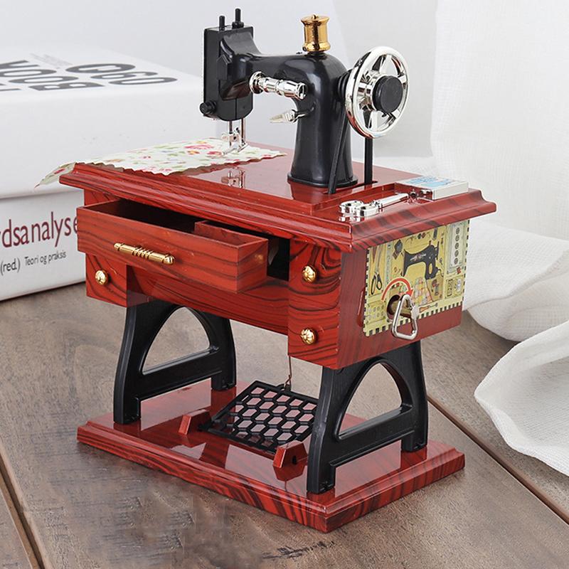 Sewing Machine Music Box Retro Sewing Clockwork Home Crafts Decoration Gift