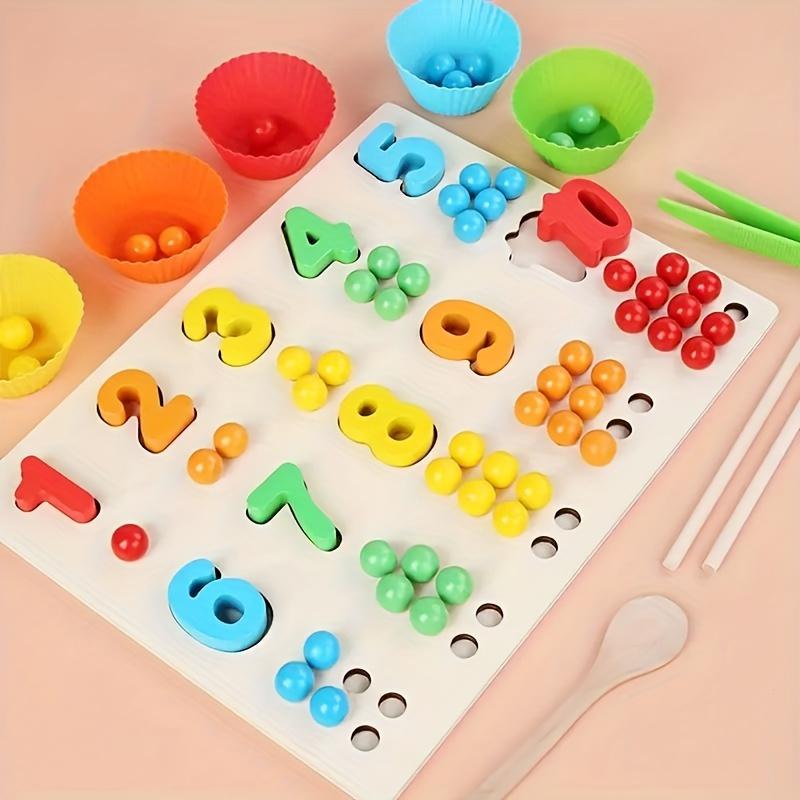 [Flash Deal] 1 Pack Children's Number Recognition Toys: Enlightenment Puzzle Clips, Wooden Early Education Puzzle Toys for Math and Arithmetic, Teaching Aids for Fine Motor Training, Perfect Halloween and Christmas Gifts