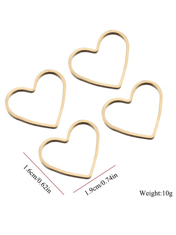 Heart Shaped Hollow Out Design Connectors, Fashionable Jewelry Making Accessories for DIY Bracelet & Necklace & Earrings, Jewelry Making Accessories