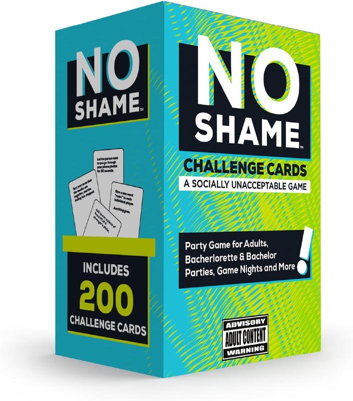 No Shame Card Game: Hilarious Party Game for Adults - Challenge Cards for Game Night, Pregames, Vacations, Bachelor Bachelorette Parties + more - 18+