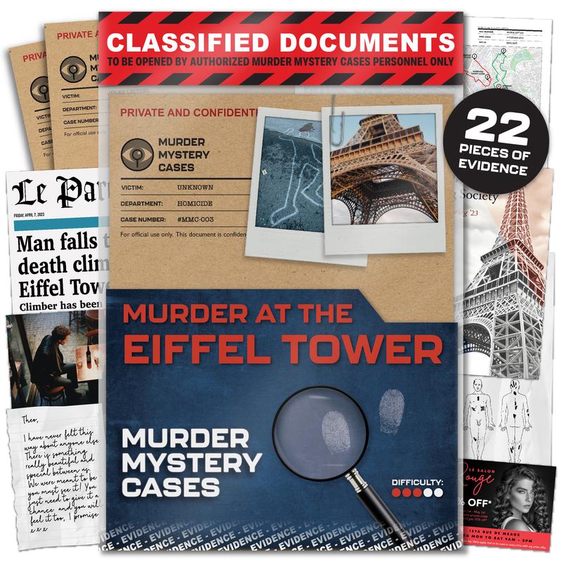 Murder Mystery Cases - Murder At The Eiffel Tower - Unsolved Murder Mystery Games for Adults - Escape Room Game w Intriguing Cold Case Case File - Detective Games, Crime Solving, Mystery Game Fun