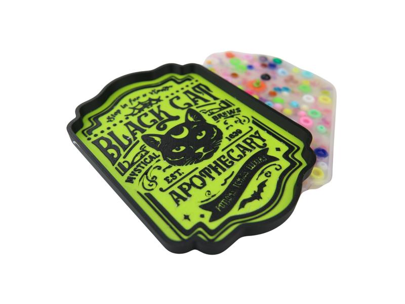 Halloween Black Cat Picky Pad and Tray- Satisfy Your Urge to Pick, Pop and Peel Stress-Free!