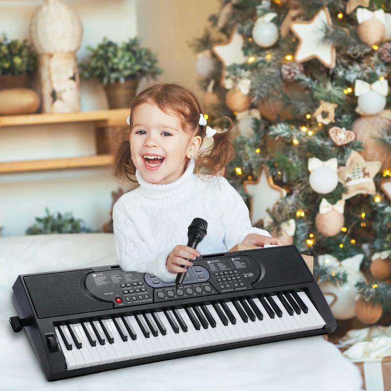 61 Key Keyboard Piano for Kids,Beginner Piano Keyboard Kit, with H-Stand, Stool, Microphone Children's Gifts, Holiday Gifts - YOUTH MUSIC