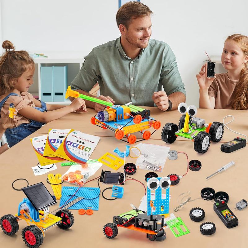 STEM Kits for Kids Ages 5-7 8-10, Robot Building Kits for Boys 8-12, Science Experiments for Kids 6-8 9-12, Car Crafts Activities Engineering Kit, STEM Toys for 5 6 7 8 10 12 Year Old Boys Girls Gifts