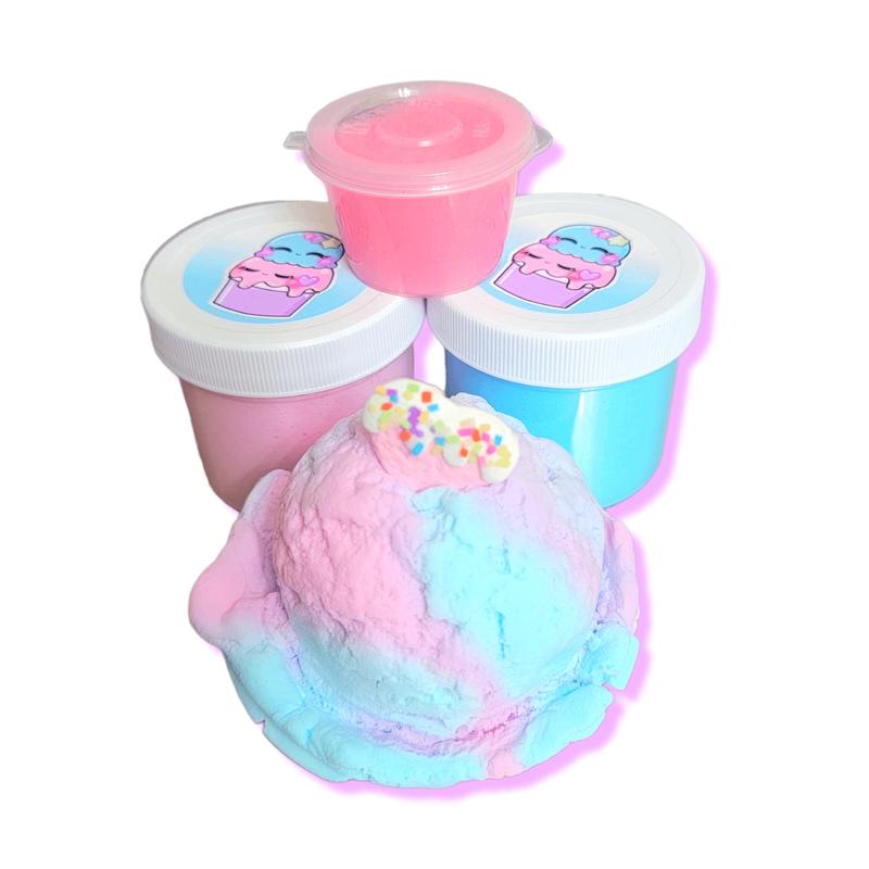 Cotton Candy Ice Cream Scoops DIY Slime Kit