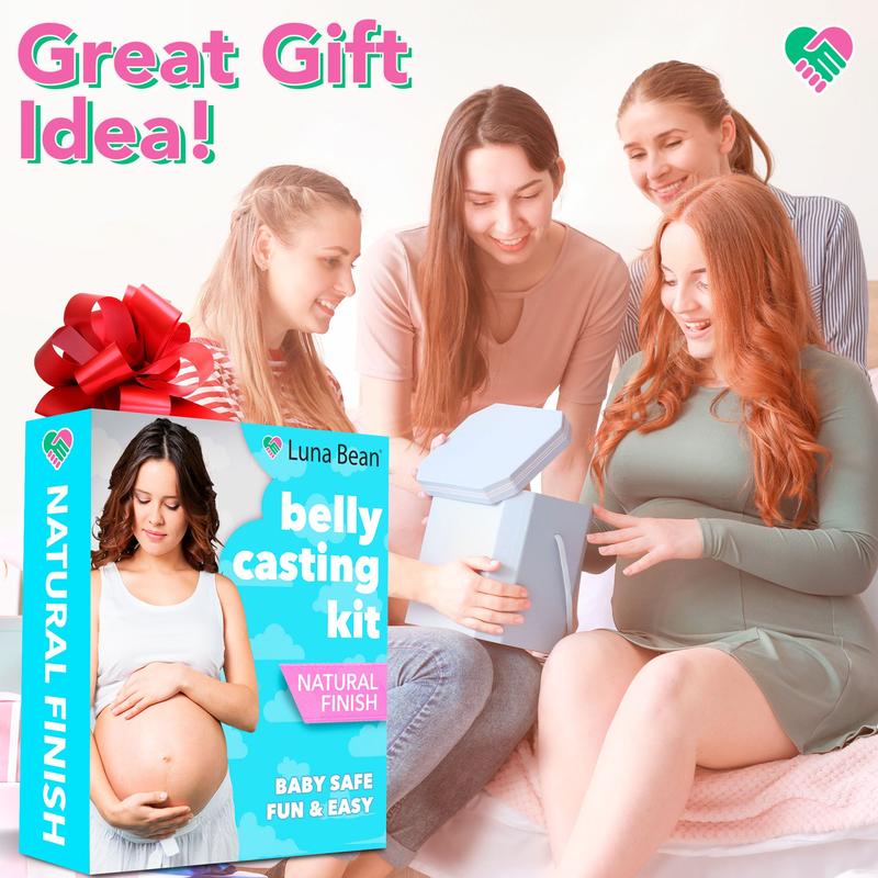 Proud Body Luna Bean Belly Casting Kit Pregnancy, Easy Belly Cast with Natural Finish – Gift for Expecting Mom, Baby Nursery Décor, Mothers Day Keepsake, Mom to Be Gift, Pregnant Mom Gifts