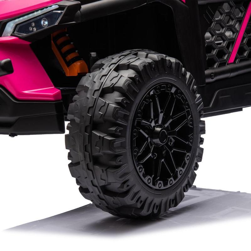 Black Pink Red Brown White 24V Kids Ride On UTV,Electric Toy For Kids With Parents Remote Control,Four Wheel suspension,Low Start,Adjustable speed,Multimedia player,Early Education,Bluetooth,Rear storage space for kids aged 3+, perfect gift