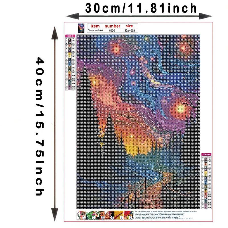 Starry Sky & Forest Pattern DIY Paint in Diamond Kit without Frame, DIY Decorative Art Picture for Adult Beginner, DIY Home Decor