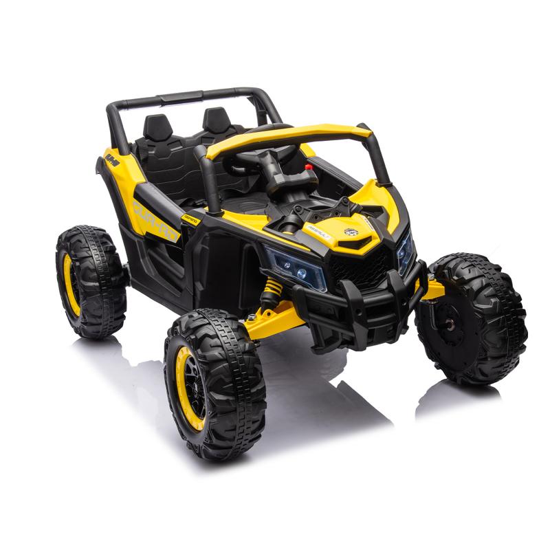 12V Ride On Car with Remote Control,UTV ride on for kid,3-Point Safety Harness, Music Player (USB Port Volume Knob Battery Indicator), LED Lights, High-Low Speed Switch - Off-Road Adventure for Kids