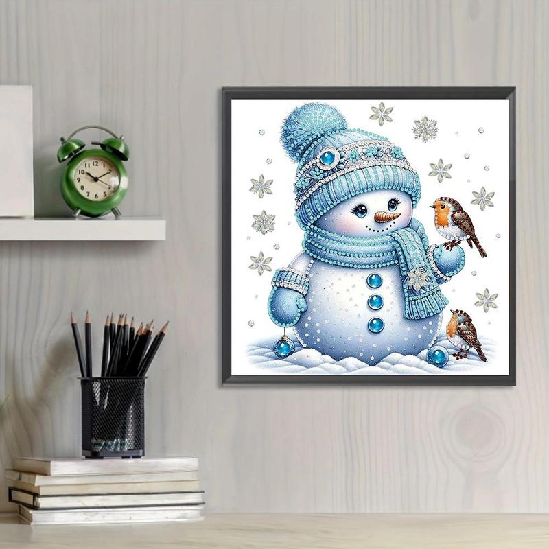 Snowman Pattern DIY Diamond Arts Colorful Painting Kit without Frame, DIY 5D Diamond Arts Colorful Painting for Bedroom Home Wall Decor