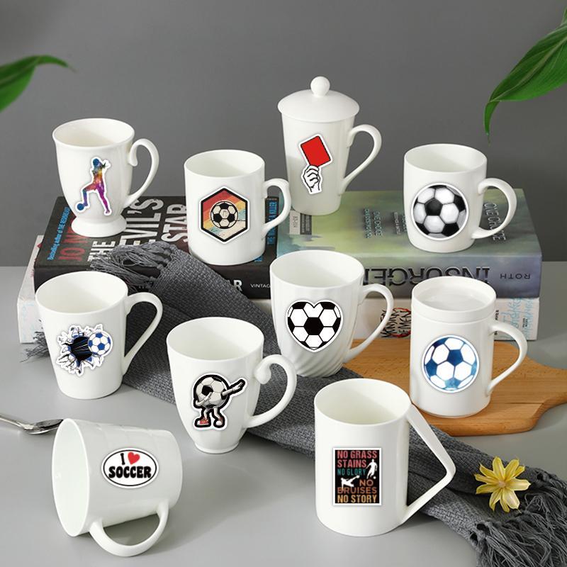 Football Themed Sticker (50pcs), Scrapbooking & Journal Making Material Paper, DIY Decorative Sticker For Stationery Computer Water Bottle Skateboard, Boyfriend Gifts