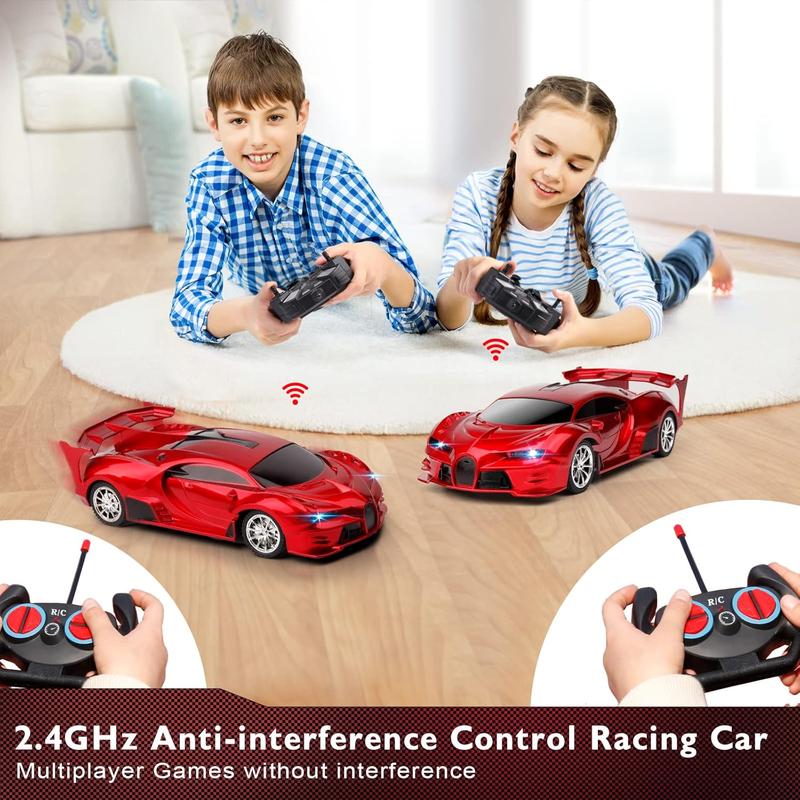 Remote Control Car 2.4Ghz Rechargeable High Speed 1 18 RC Cars Toys for Boys Girls Vehicle Racing Hobby with Headlight Christmas Birthday Gifts for Kids (Red)