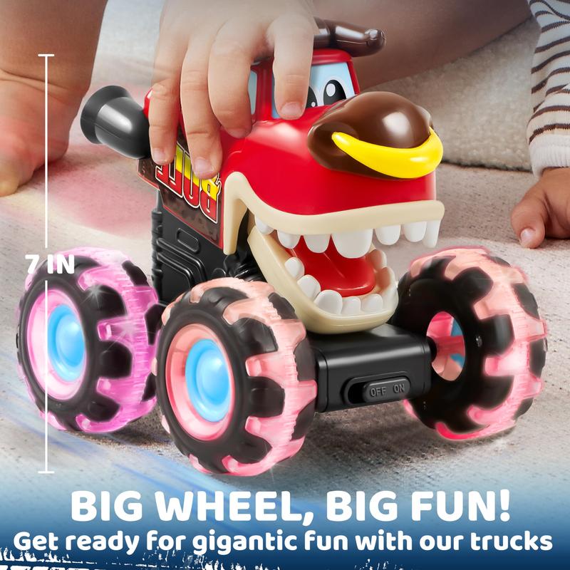 [Black Friday Sale] Christmas 2024 Gifts 3 Pack Monster Truck Toy, Motion Activated Light-Up Cars, Press & Go Cars for Boys Girls