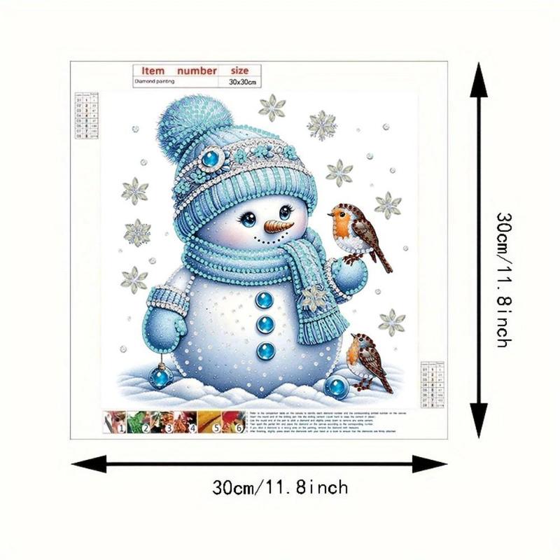 Snowman Pattern DIY Diamond Arts Colorful Painting Kit without Frame, DIY 5D Diamond Arts Colorful Painting for Bedroom Home Wall Decor