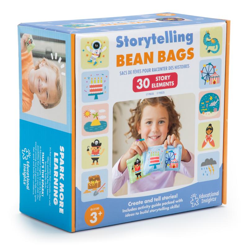 Educational Insights Storytelling Bean Bags - Tactile Bean Bags for Kids Classroom, Includes 25 Double-