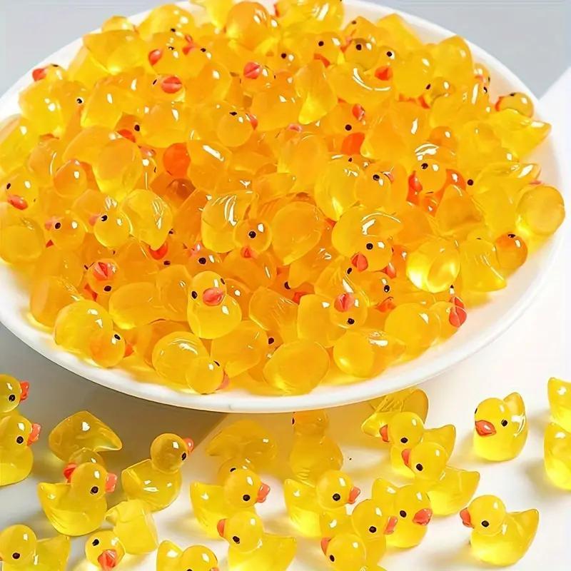 Cute Luminous Duck Toy, 10 50 100pcs Mini Duck Ornament, DIY Decorative Accessories for Garden, Fish Tank, Potted Plants, Birthday Gift, Holiday Gift, Specialty DIY Supplies, Christmas Gift