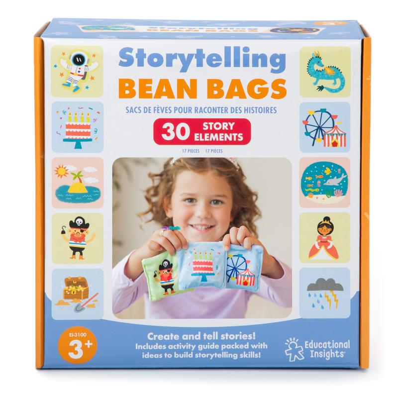 Educational Insights Storytelling Bean Bags - Tactile Bean Bags for Kids Classroom, Includes 25 Double-