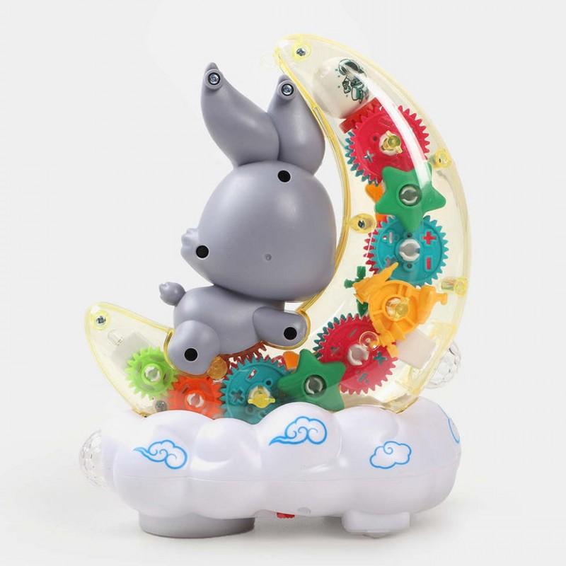 Cute Gear Moon Rabbit Crawling Toy With Light And Music Unique Holiday Birthday Gift