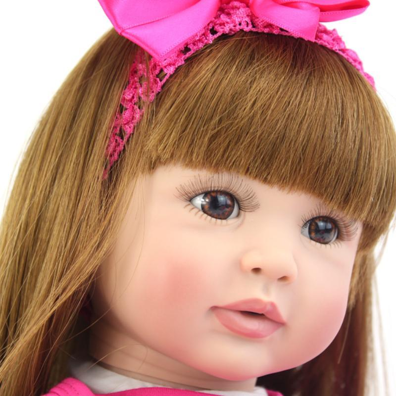 Realistic Reborn Girl Doll, 1 Box Cute Soft Silicone Newborn Doll, 24 Inch Alive Soft Cute Play House Toy, Handmade Gift for Child, Christmas Gift