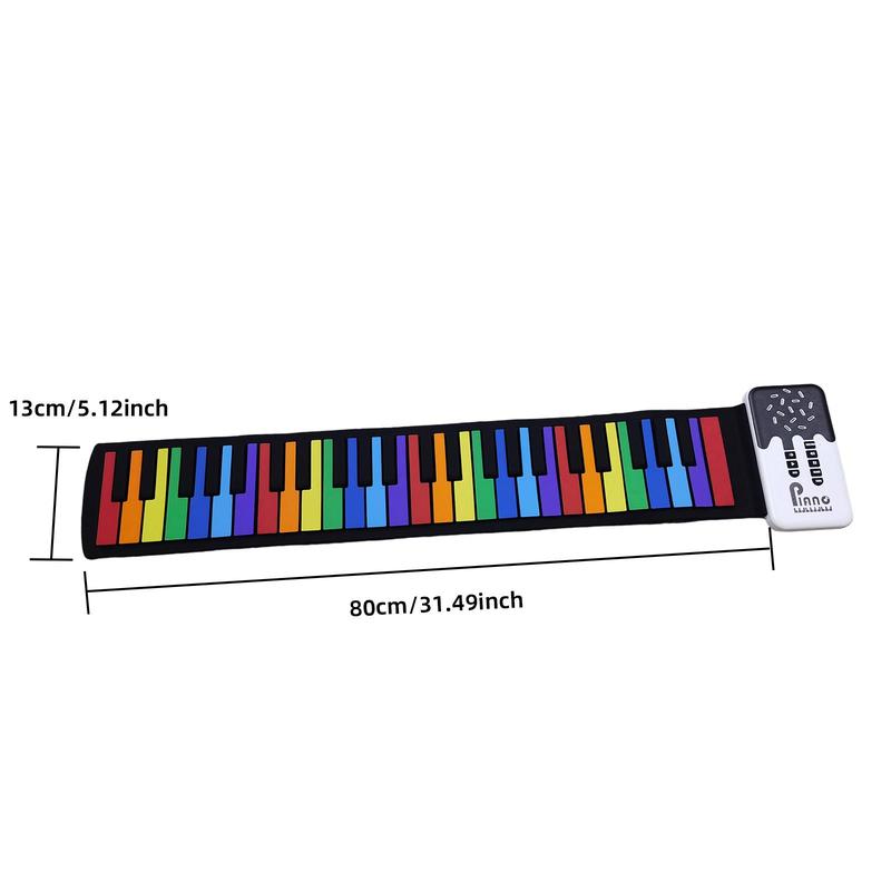 49-key Electronic Piano, 1 Set Roll Up Silicone Electronic Piano, Rechargeable Electronic Keyboard, Musical Instrument for Teenager