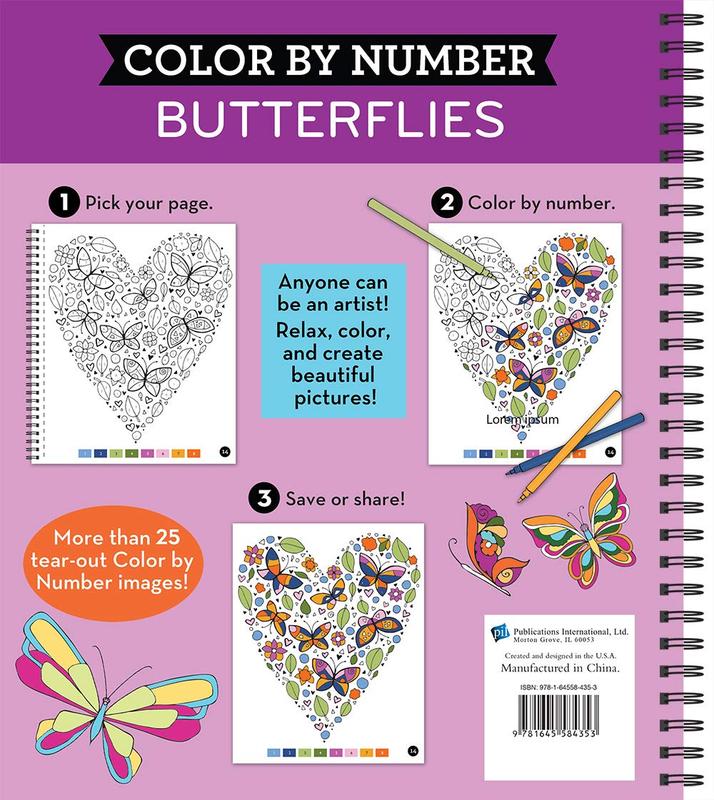 Brain Games - Color by Number: Butterflies