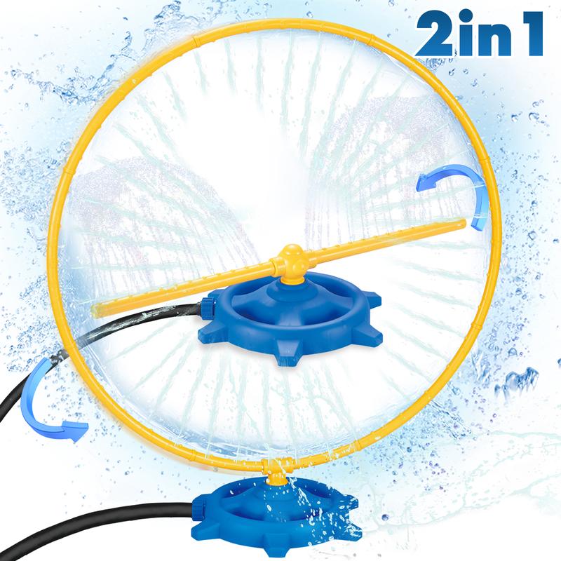 2-in-1 Water Sprinkler Toys for Kids - Versatile Outdoor Play with Round and Horizontal Nozzles