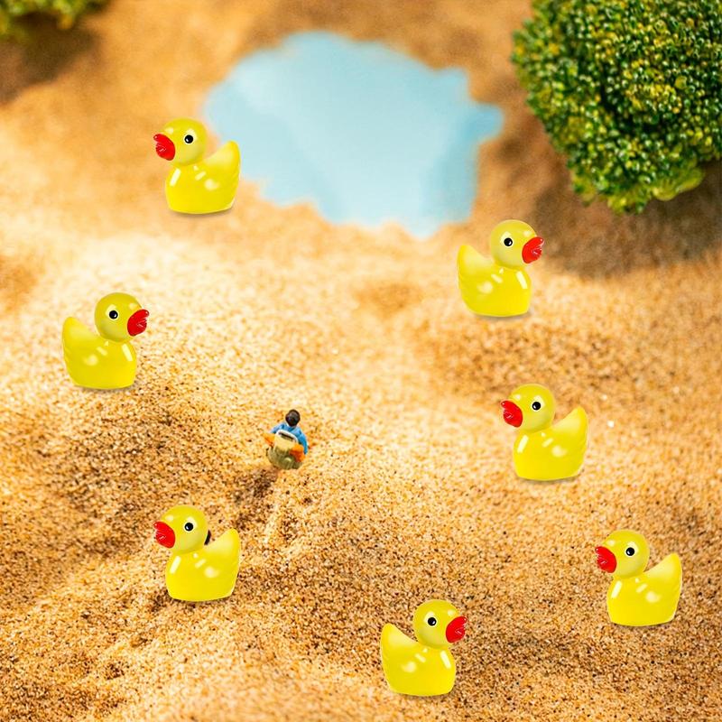 Cute Luminous Duck Toy, 10 50 100pcs Mini Duck Ornament, DIY Decorative Accessories for Garden, Fish Tank, Potted Plants, Birthday Gift, Holiday Gift, Specialty DIY Supplies, Christmas Gift