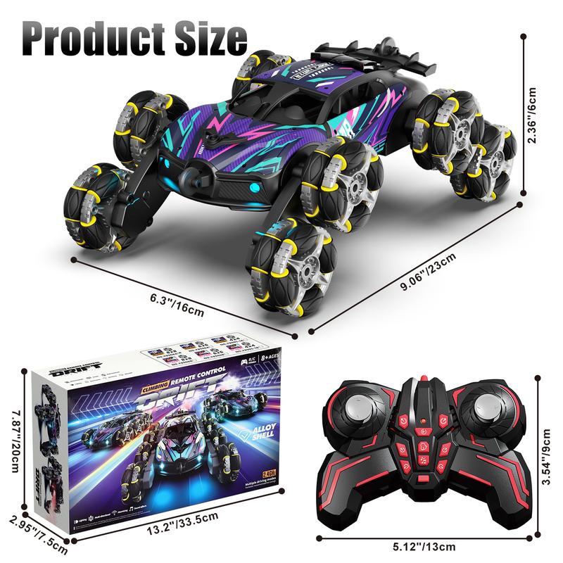 Lehoo Castle 8 Wheels RC Stunt Car Toys, 2.4Ghz Remote Control Cars,Transform Drift Off Road for kids, with Lights & Music, 360° Rotating, Birthday Gifts Ideas for Kids