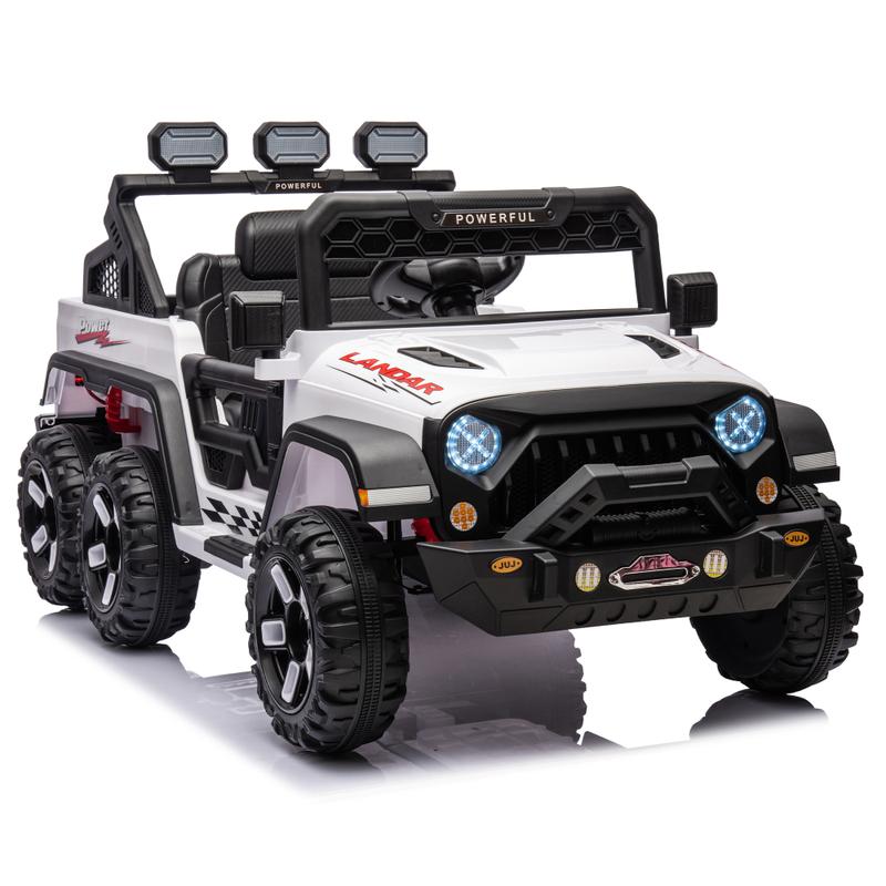 24V Ride On Large PickUp Truck Car for Kids. Ride On 4WD Toys with Remote Control. Parents Can Assist in Driving. Bluetooth Music Version. Pickup Truck Design with Spacious Storage in the Rear.