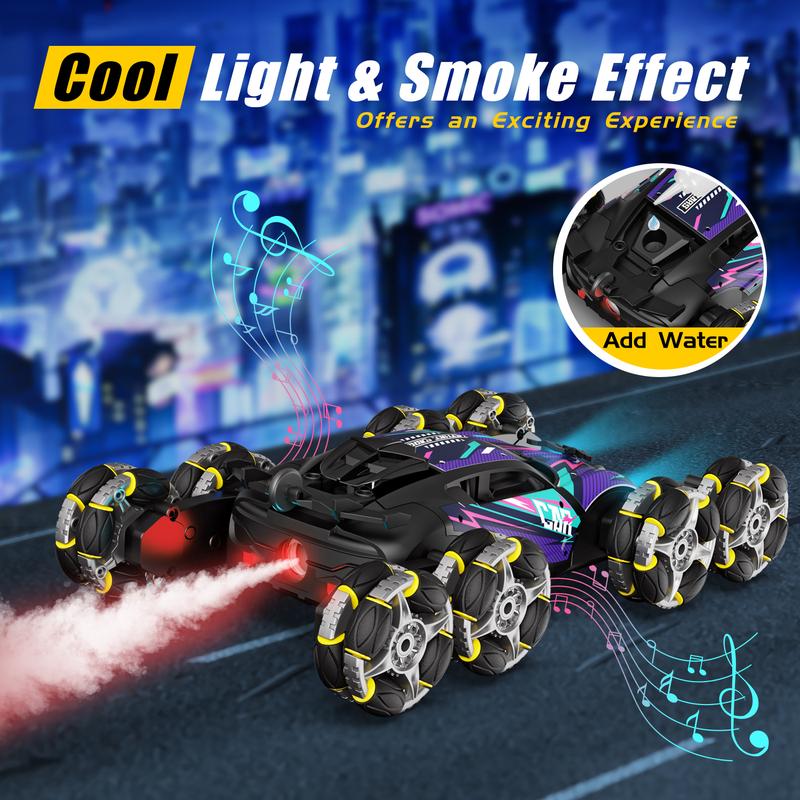 Lehoo Castle 8 Wheels RC Stunt Car Toys, 2.4Ghz Remote Control Cars,Transform Drift Off Road for kids, with Lights & Music, 360° Rotating, Birthday Gifts Ideas for Kids