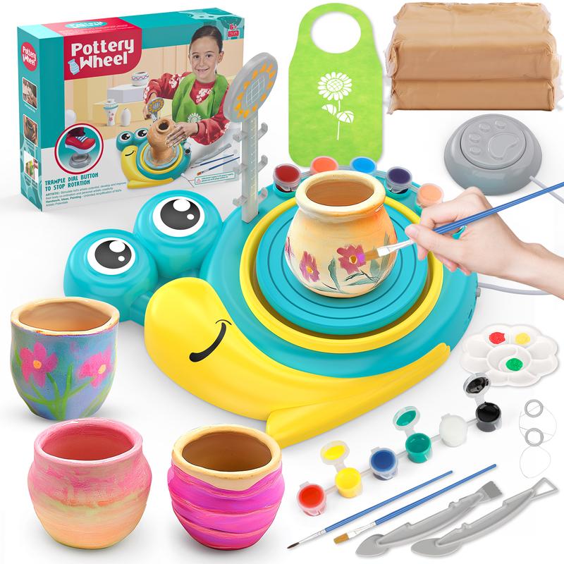 Pottery Wheel for Kids - Complete Pottery Painting Kit Arts and Crafts for Kids Ages 8-12 with 1.65lb Air Dry Clay Art Supplies for Kids Toys  Birthday Gift for 6 7 8 9 10 11 12+