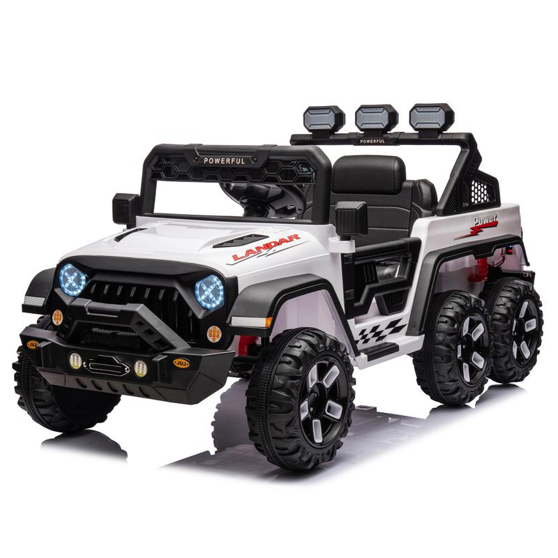 24V Ride On Large PickUp Truck Car for Kids. Ride On 4WD Toys with Remote Control. Parents Can Assist in Driving. Bluetooth Music Version. Pickup Truck Design with Spacious Storage in the Rear.