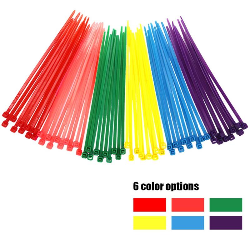 Small 4 inch Multicolor [Zip Cable Tie]s 480pcs Assorted Color for Marking Chickens Legs or Deco Mesh Wreath Supplies Pink,Red, Purple, Yellow, Blue,Green