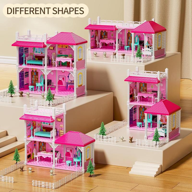 Dream Villa Playset for Girls Ages 2-7 - DIY Dollhouse Toys with Accessories & Furniture