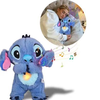 Anxiety plush toy comes with sensory details, music, lights and rhythm respiratory movements